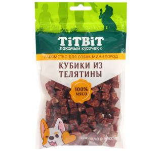 TiTBiT Кубики из телятины лакомство для собак мини пород 100 г