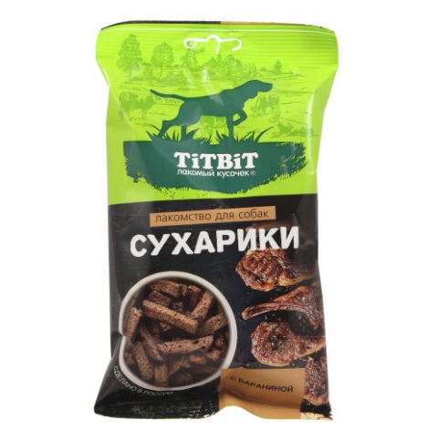 TiTBiT Сухарики с бараниной лакомство для собак 55 г