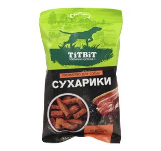 TiTBiT Сухарики со вкусом бекона лакомство для собак 55 г