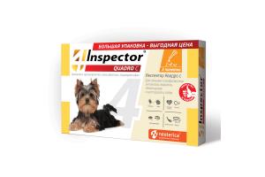 Inspector Quadro С, капли для собак 1-4кг, 3 пипетки