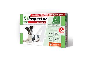 Inspector Quadro С, капли для собак 4-10кг, 3 пипетки