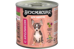 Вкусмясина для щенков с кроликом, 240г