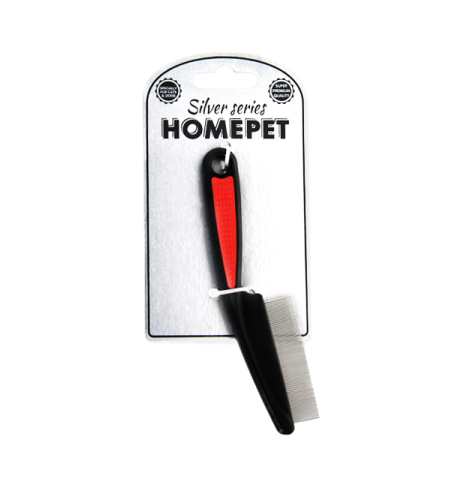 HOMEPET SILVER SERIES 14,5 см х 3,5 см 70 зубьев расческа с короткими зубьями пластиковая