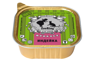 ZooRing паштет из индейки. Консервированный полнорационный корм для всех пород кошек, 100 г