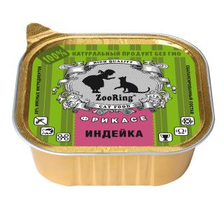 ZooRing паштет из индейки. Консервированный полнорационный корм для всех пород кошек, 100 г