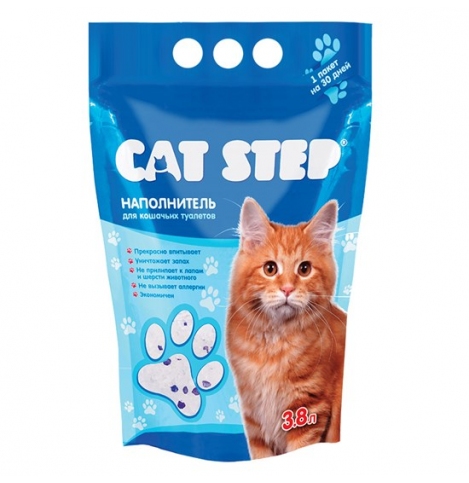 CAT STEP Professional, силикагелевый наполнитель для кошачьего туалета - 3,8 л