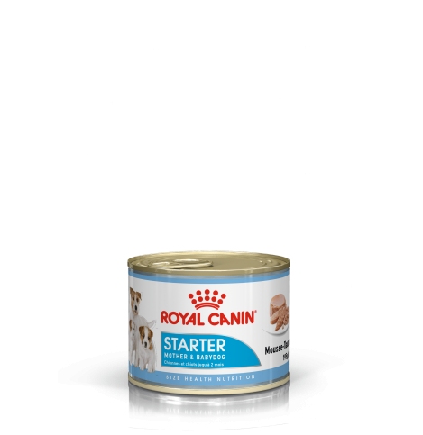 Royal Canin Starter Mousse Dog Can (Влажный корм в паштете) для беременных и кормящих собак, а также щенков до 2-х месячного возраста - 195 гр