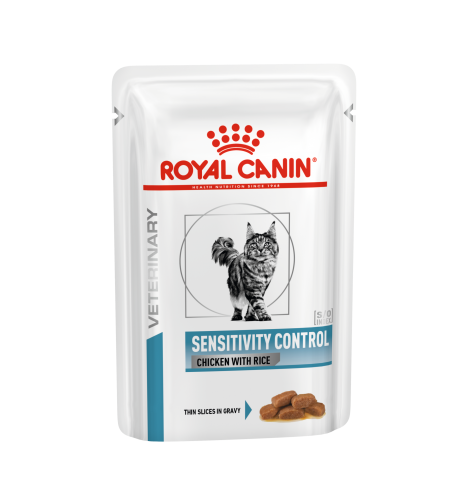 Royal Canin Sensitivity Control Chicken with Rice (в соусе) Консервированный корм диетический (курица и рис) для взрослых кошек, применяемый при пищевой аллергии или пищевой непереносимости, 85г