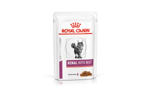 Royal Canin Renal с говядиной (в соусе) Консервированный корм для взрослых кошек с говядиной для поддержания функции почек при острой или хронической почечной недостаточности, 85г