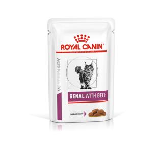 Royal Canin Renal с говядиной (в соусе) Консервированный корм для взрослых кошек с говядиной для поддержания функции почек при острой или хронической почечной недостаточности, 85г