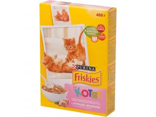 Friskies Сухой корм для котят с курицей, молоком и полезными овощами, 400г