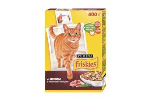 Friskies Сухой корм  для взрослых кошек, мясо с овощами, 400 г