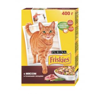 Friskies Сухой корм  для взрослых кошек, мясо с овощами, 400 г