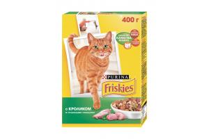 Friskies Сухой корм для взрослых кошек, кролик с овощами, 400 г