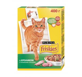 Friskies Сухой корм для взрослых кошек, кролик с овощами, 400 г