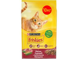 Friskies сухой корм для взрослых кошек, мясо с овощами, 100 г (весовой)