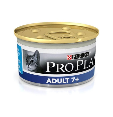 PRO PLAN ADULT 7+  Консервированный корм для кошек старше 7 лет, паштет с тунцом, 85г