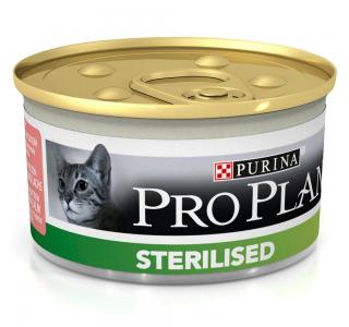 PRO PLAN Sterilised Консервированный корм для стерилизованных кошек и кастрированных котов , паштет с тунцом и лососем, 85г
