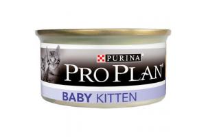 PRO PLAN BABY KITTEN  Консервированный корм для первого прикорма котят, мусс с курицей, 85г