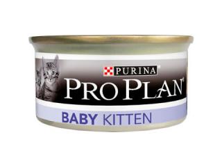 PRO PLAN BABY KITTEN  Консервированный корм для первого прикорма котят, мусс с курицей, 85г