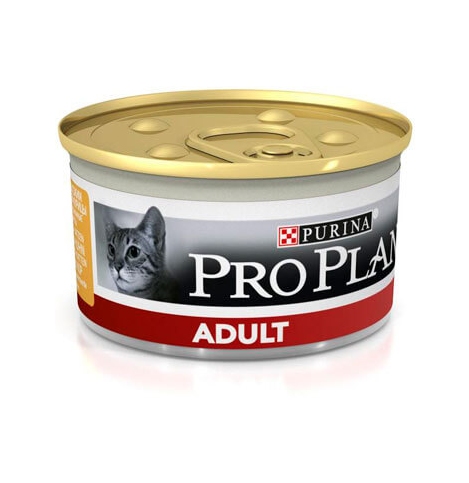 PRO PLAN ADULT  Консервированный корм для взрослых кошек, паштет с курицей, 85г