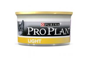 PRO PLAN LIGHT Консервированный корм для кошек с избыточным весом, паштет с индейкой, 85г