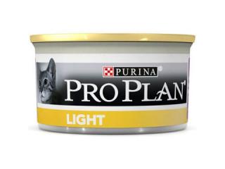 PRO PLAN LIGHT Консервированный корм для кошек с избыточным весом, паштет с индейкой, 85г