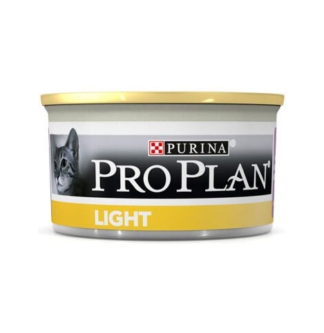 PRO PLAN LIGHT Консервированный корм для кошек с избыточным весом, паштет с индейкой, 85г