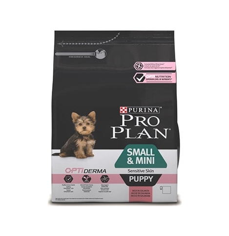 Pro Plan OPTIDERMA SMALL&MINI PUPPY SENSITIVE SKIN (Сухой корм для щенков мелких и карликовых пород) с высоким содержанием лосося, 700 гр