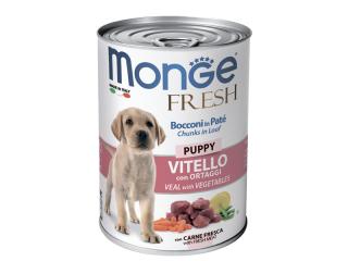 Monge Fresh Chunks in Loaf Puppy (Консервы для щенков, мясной рулет из телятины с овощами), 400 г