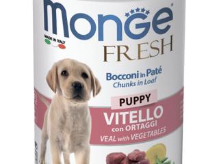 Monge Fresh Chunks in Loaf Puppy (Консервы для щенков, мясной рулет из телятины с овощами), 400 г