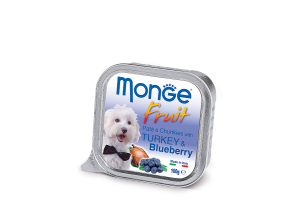 Monge Fruit PATE & CHUNKIES with TURKEY & BLUEBERRY (Паштет для собак из индейки с черникой), 100 г