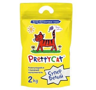 PrettyCat, комкующийся глиняный наполнитель для кошачьего туалета (горная лаванда) - 2 кг