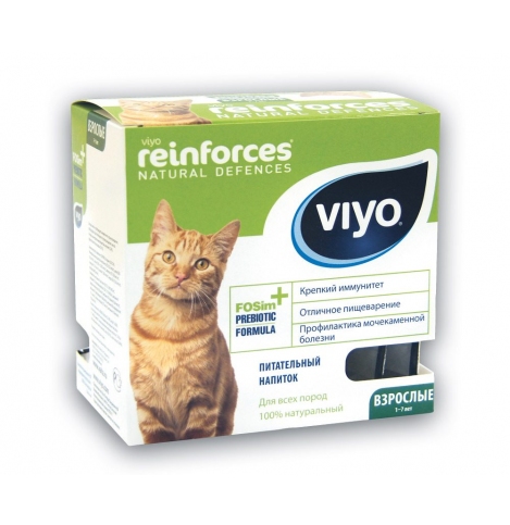 Viyo Reinforces CAT ADULT, пребиотический напиток для взрослых кошек, 1 шт. 30 мл