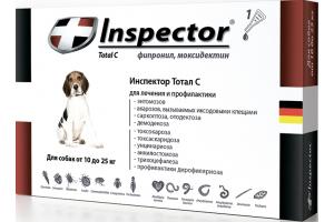 Inspector Total C, капли для собак от 10 до 25 кг, 1 пипетка