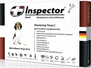 Inspector Total C, капли для собак от 10 до 25 кг, 1 пипетка