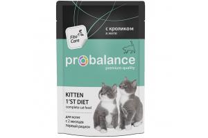 ProBalance Kitten 1'st Diet для котят с 2-х мес., беременных и кормящих кошек, с кроликом в желе, 85г