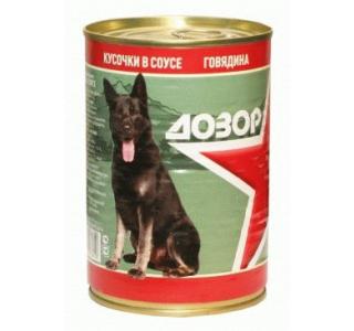 ДОЗОР Консервы для собак Говядина, 970 гр