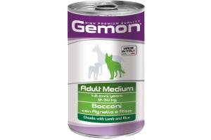 GEMON DOG MEDIUM консервы для взрослых собак средних пород, с ягненком и рисом, 1,250 кг