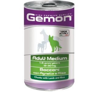 GEMON DOG MEDIUM консервы для взрослых собак средних пород, с ягненком и рисом, 1,250 кг