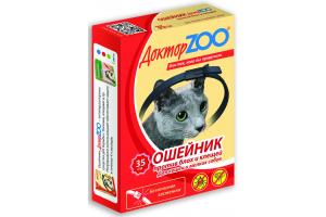 Доктор ZOO, ошейник против блох и клещей для кошек и мелких собак (чёрный), 35 см