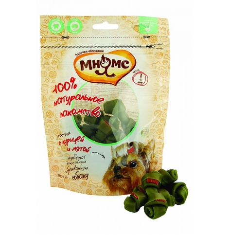 Мнямс лакомство 100г косточки курица,мята