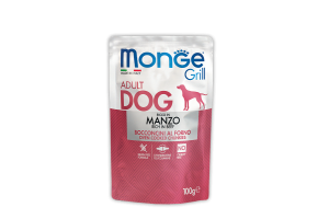 Monge GRILL POUCH MANZO, Паучи для взрослых собак с говядиной, 100 г