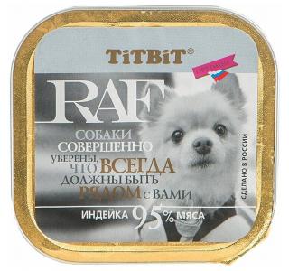 TiTBiT RAF (Консервы для собак с индейкой), 100 гр