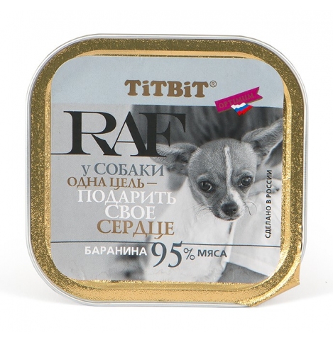 TiTBiT RAF (Консервы для собак с бараниной), 100 гр