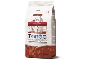 Monge Dog Monoprotein Mini корм для взрослых собак мелких пород ягненок с рисом и картофелем 2,5 кг