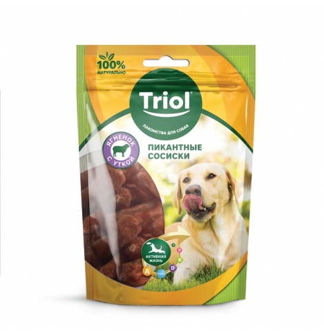 TRIOL Пикантные сосиски из ягненка и утки, 70 г.