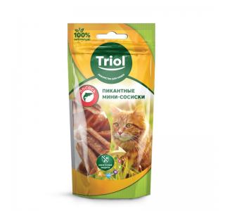 TRIOL Сосиски пикантные мини для кошек, лосось, 50 г