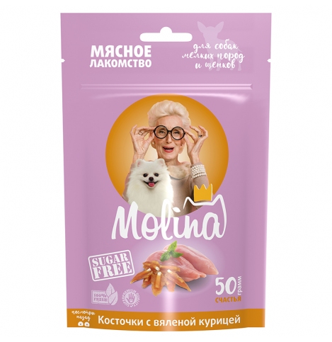 Молина 50г Косточки с вялен.курицей