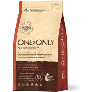 ONE&ONLY Lamb&Rice Sterilised сухой корм для стерилизованных кошек всех возрастов с ягненоком и бурым рисом, 400г